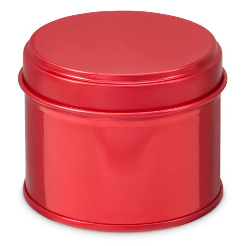 Blechdose mit Deckel rund rot, 100 ml