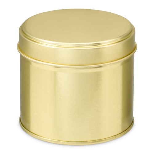 Blechdose mit Deckel rund gold, 250 ml