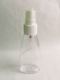 Pyramidenförmige Kunststoffflasche klar mit weißem Spray, 50 ml, 1 Stk