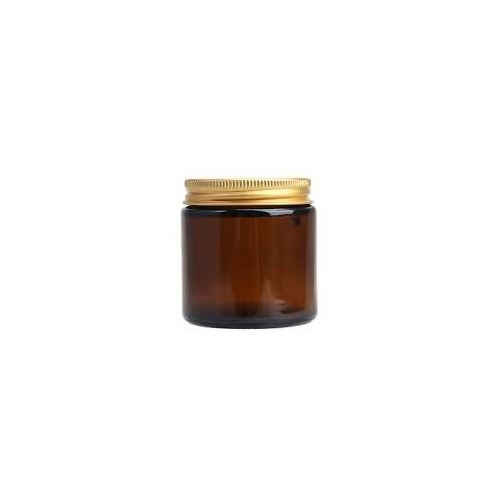 Brauner Glasbehälter mit goldenem Deckel, 120 ml