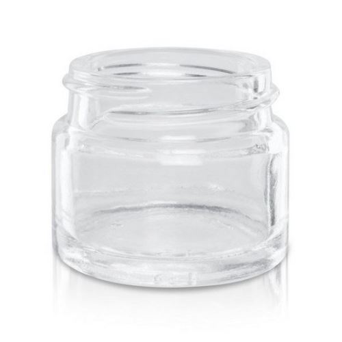 Glasbehälter für Sahne, Silber Deckel, 15 ml