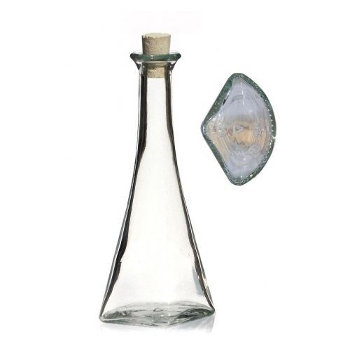 Ovale Glasflasche mit Korken, 100 ml