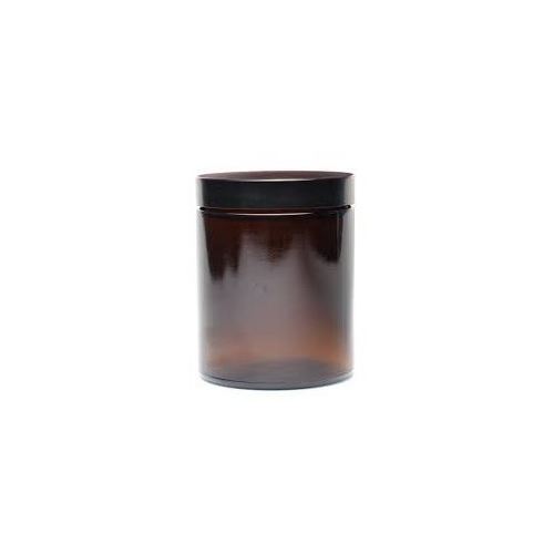 Glasbehälter für Creme braun mit schwarzem Deckel, 180 ml